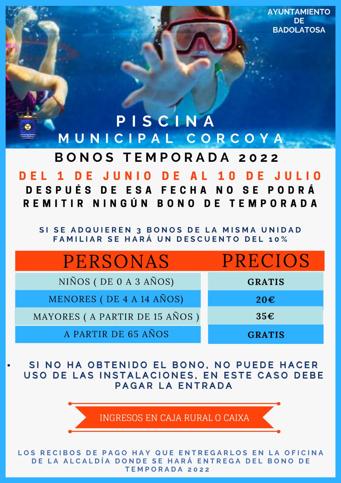 bonos piscina corcoya