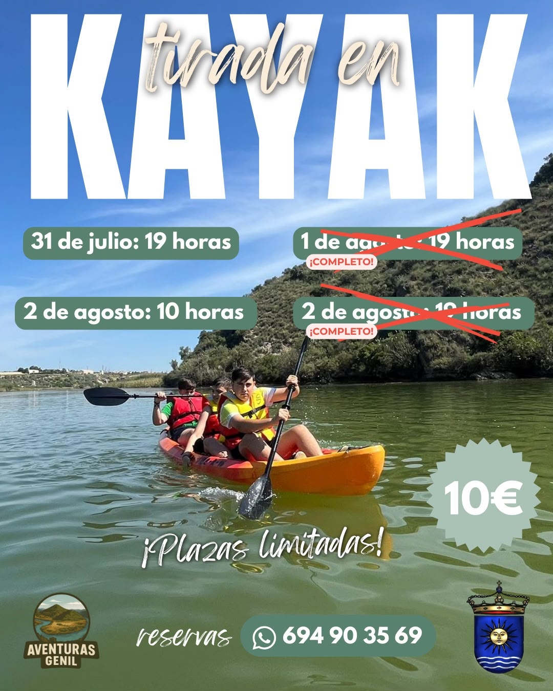 nuevas tiradas en kayak