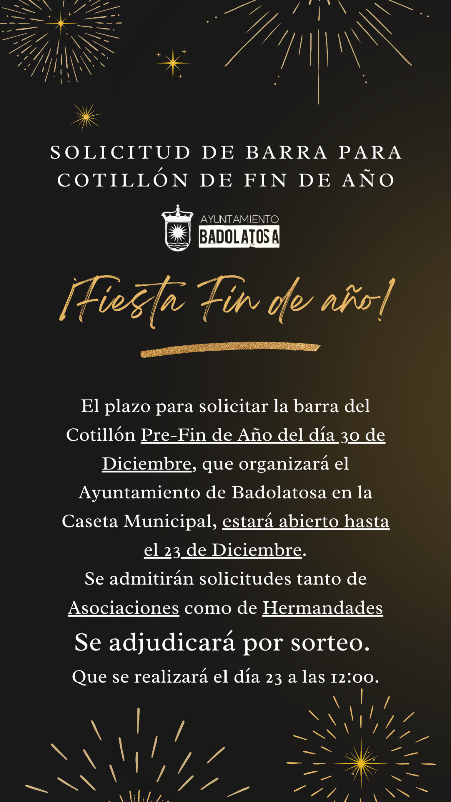 solicitud barra precotillon fin de año