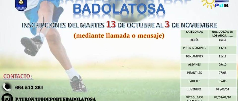 APERTURA PLAZO INSCRICPION ESCUELA FUTBOL