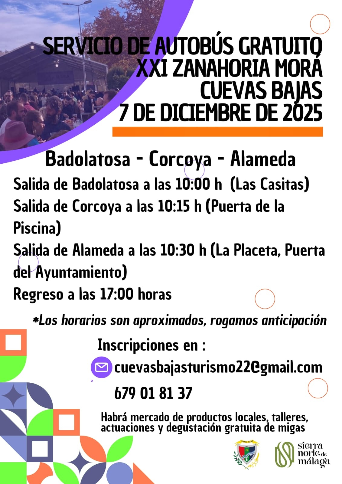 CUEVAS BAJAS ZANAHORIA MORÁ AUTOBÚS