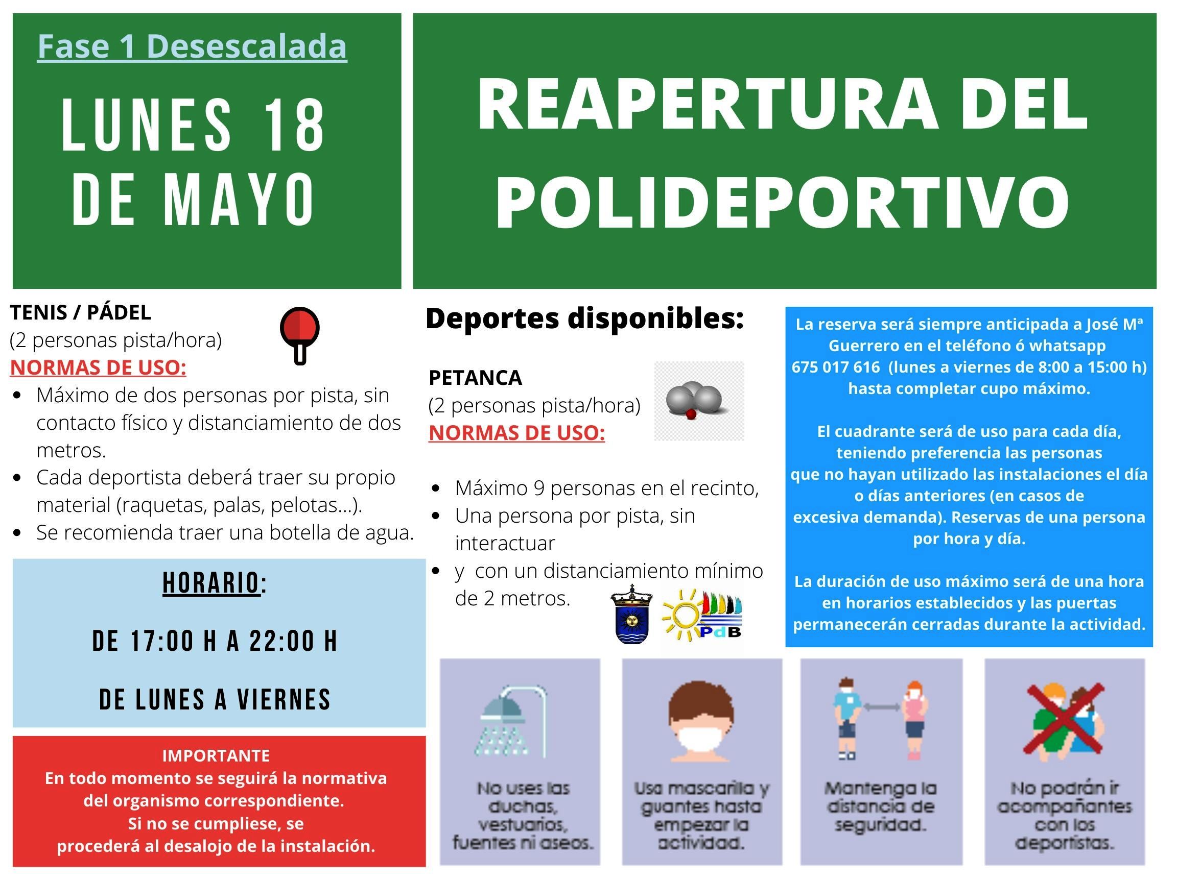 cartel reapertura polideportivo