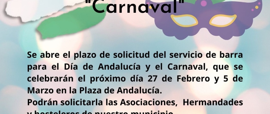 cartel solicitud servicio de barra carnaval