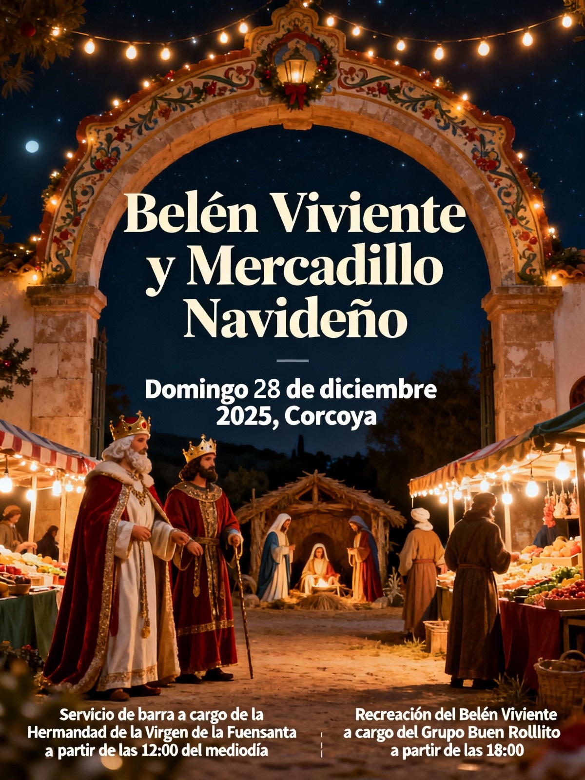 nueva fecha belen viviente y mercadillo corcoya
