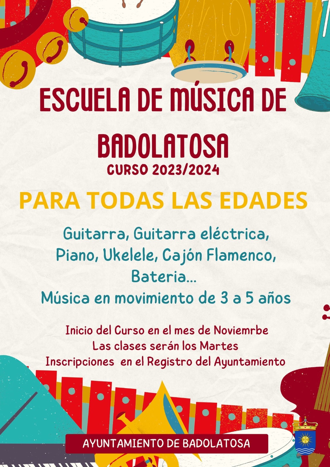 inscripcion escuela musica badolatosa 2023-24