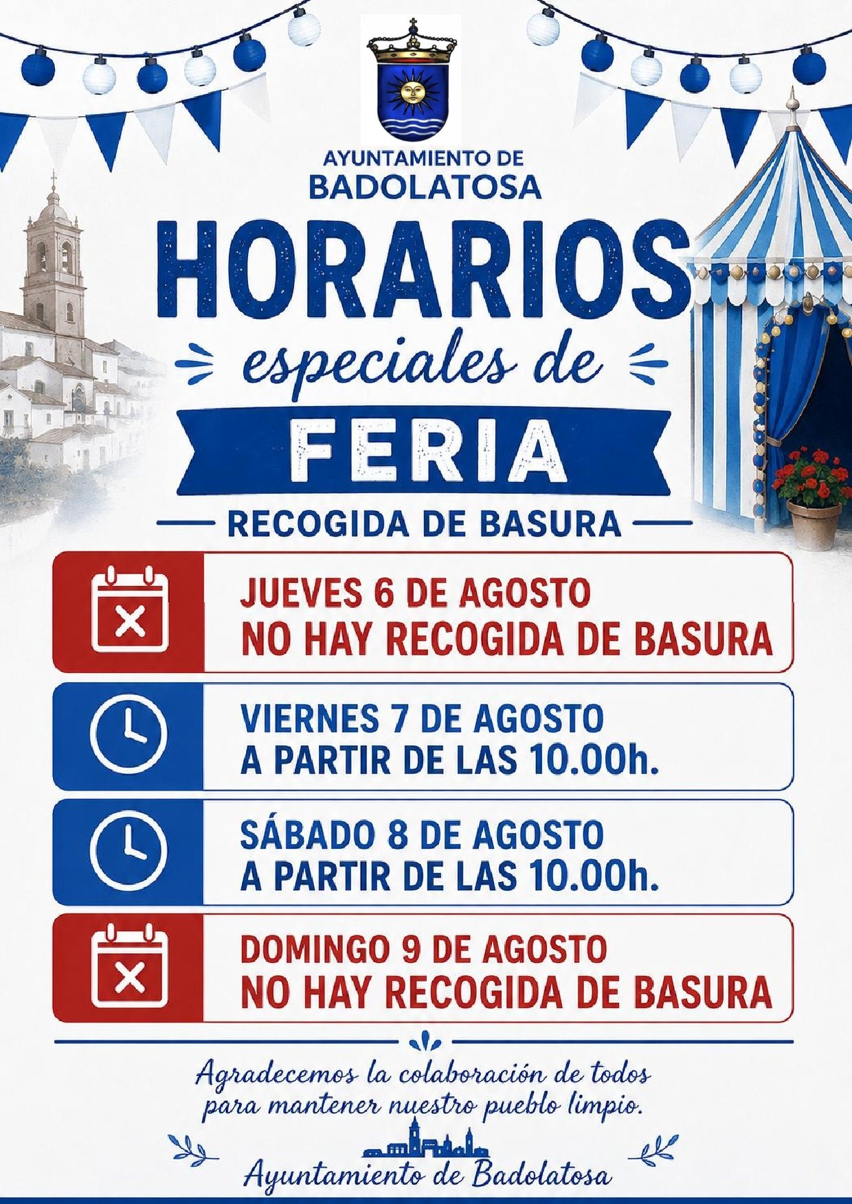 BADOLATOSA FERIA AGOSTO HORARIO ESPECIAL DE RECOGIDA DE BASURA-1