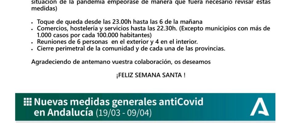 COMUNICADO SEMANA SANTA 2021