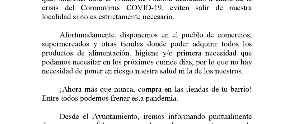 aviso no salir pueblo