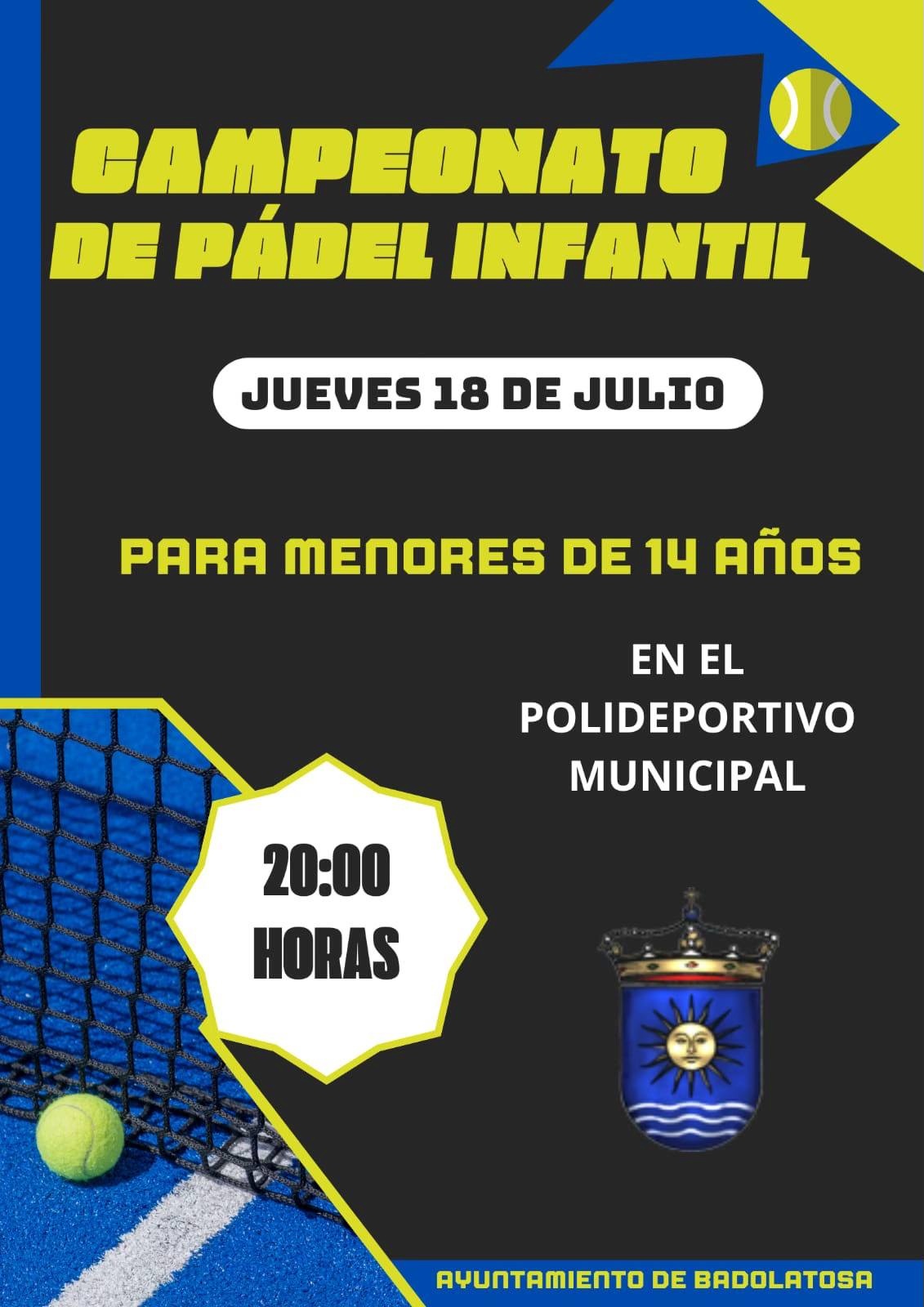 campeonato padel infantil 18 julio