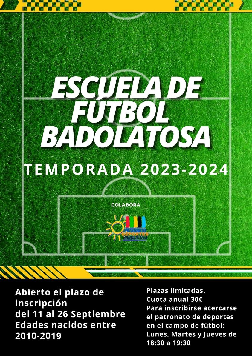 inscripcion en la escuela de futbol temporada 23-24