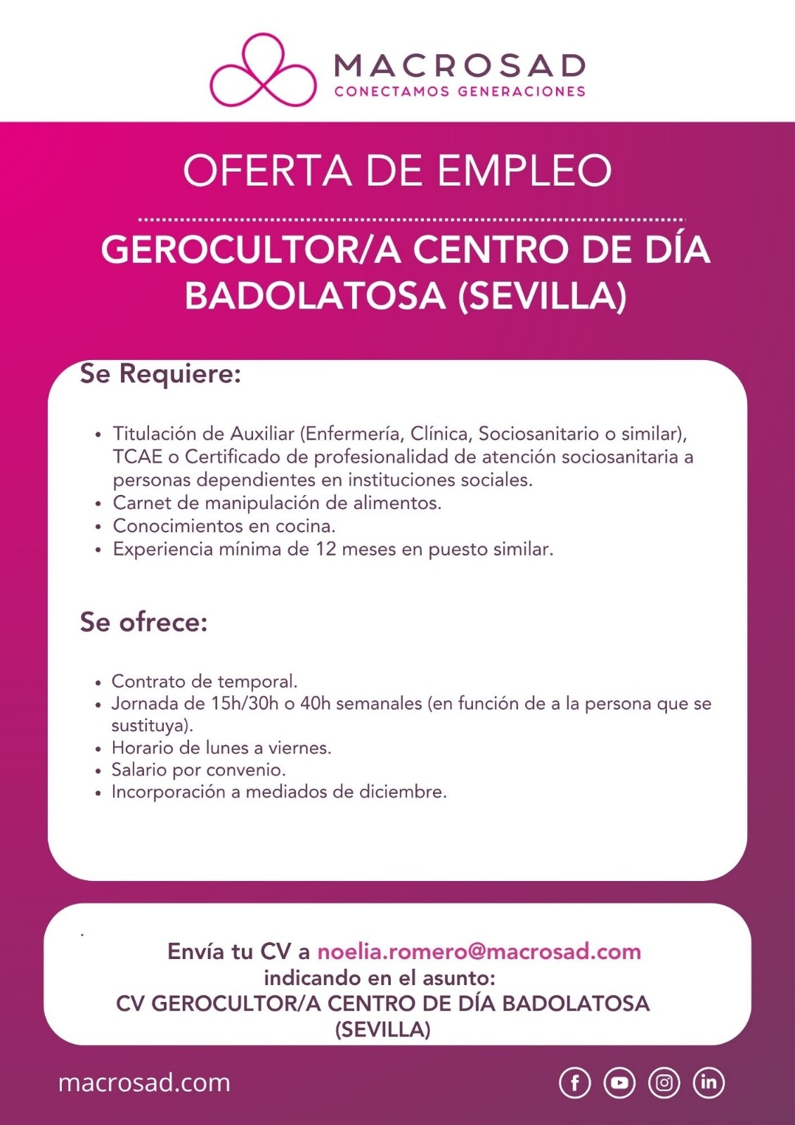 oferta gerocultor macrosad