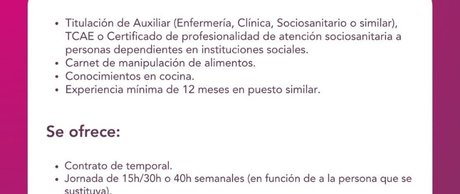 oferta gerocultor macrosad